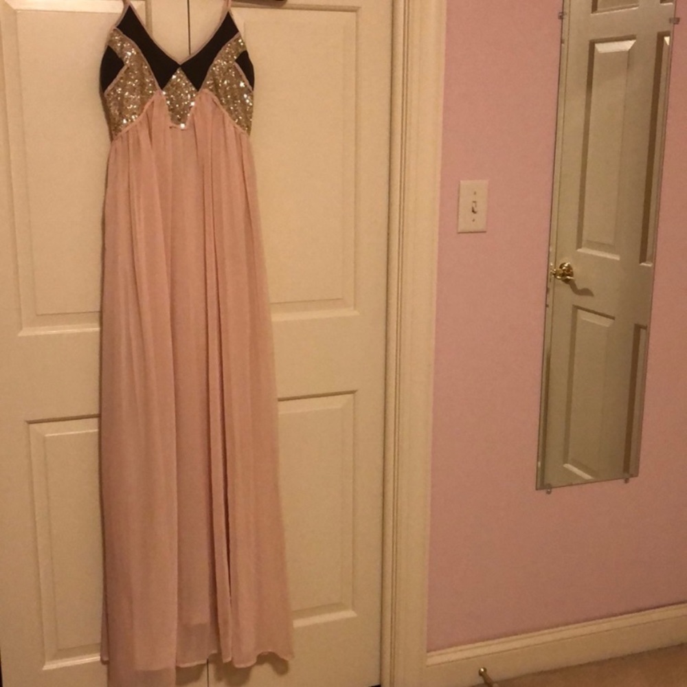 Lulus Pink Sequin Maxi Dress